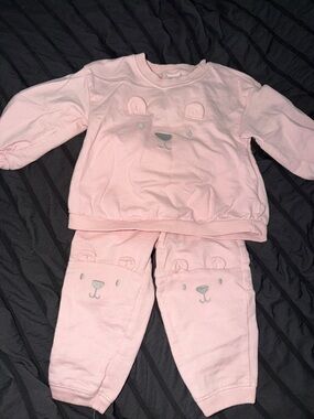 Carter's Light Pink Bear Face Pajama Set
